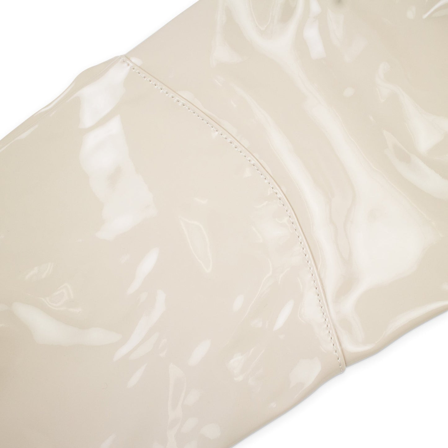 HIGH WAISTED VINYL BEIGE TROUSER