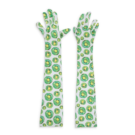 FLOWER PRINT LONG FUJI WHITE/GREEN GLOVES