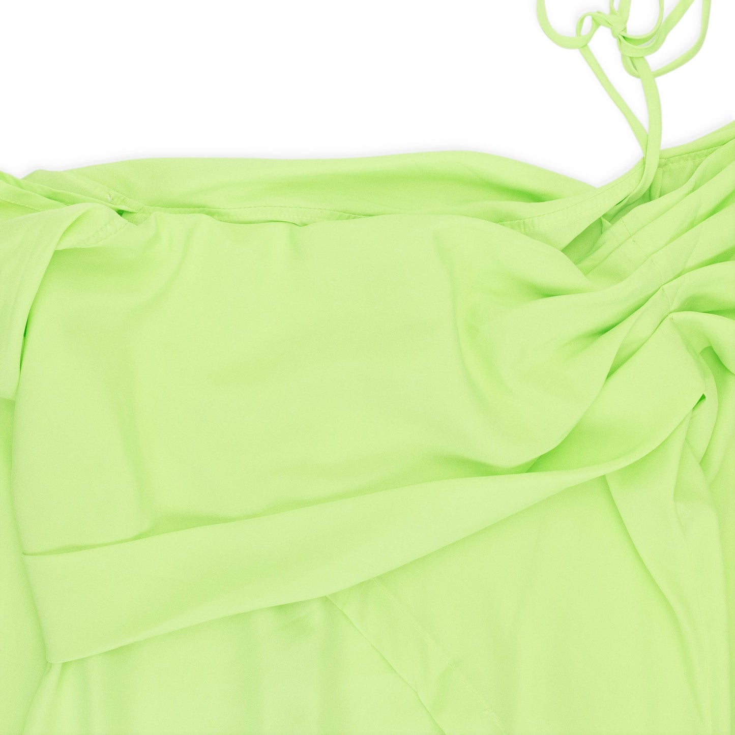 OFF THE SHOULDER W ONE STRAP LIME GREEN MAXI DRESS