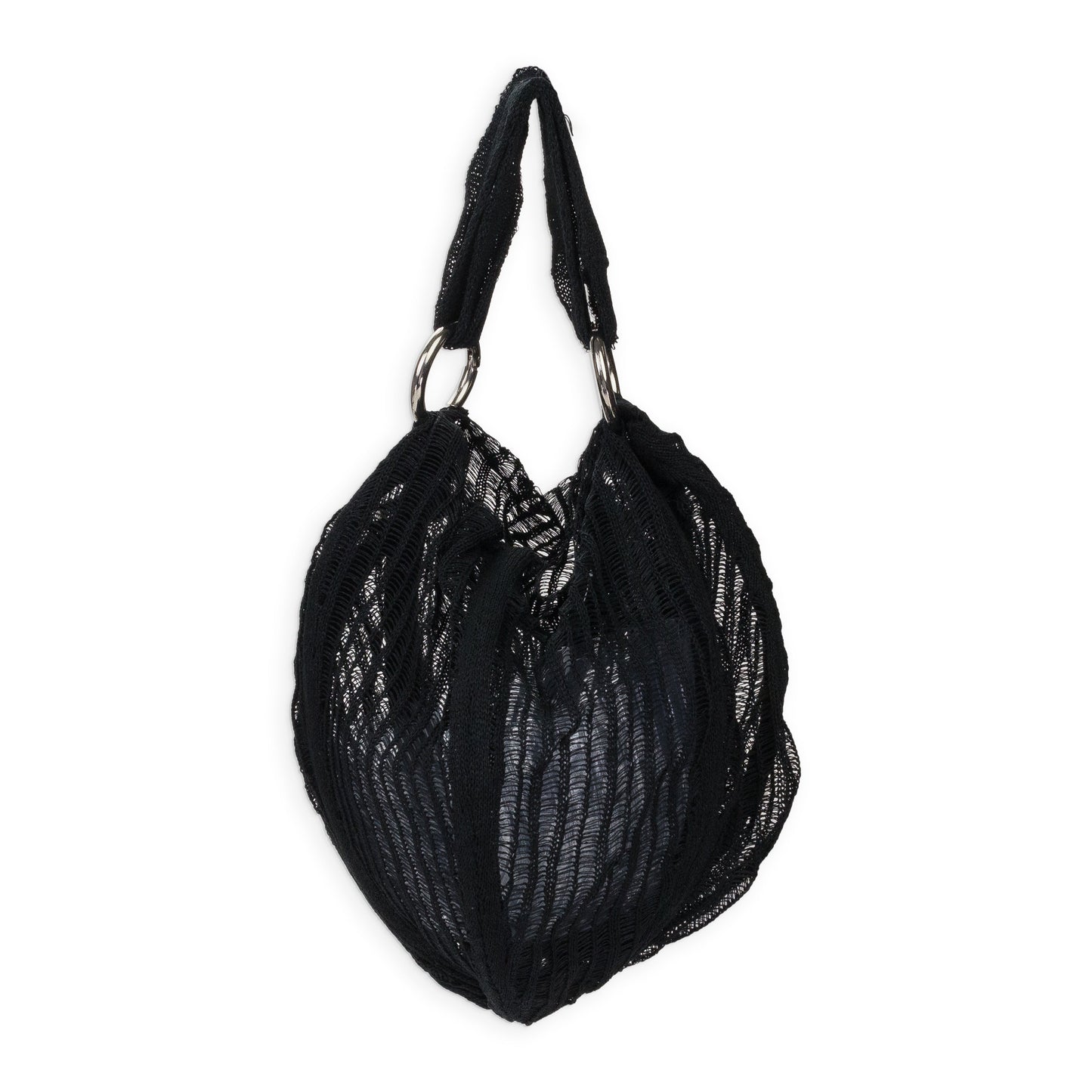 KNITTED SILK SCULPTURE BLACK BAG