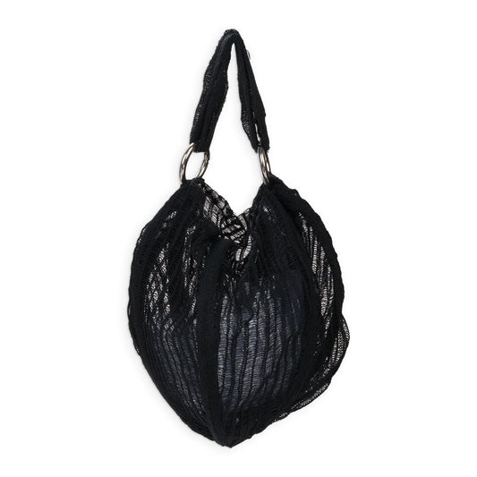 KNITTED SILK SCULPTURE BLACK BAG