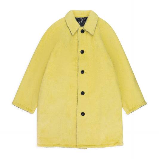 HOUNDSTOOTH TEXTURED REVERSIBLE MAC YELLOW COAT