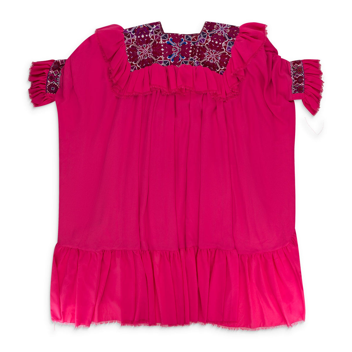 ASSORTED EMBROIDERED HUIPIL BABYDOLL PINK DRESS