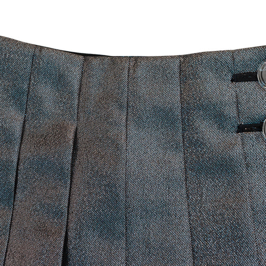 PLEATED BLUE MINI SKIRT