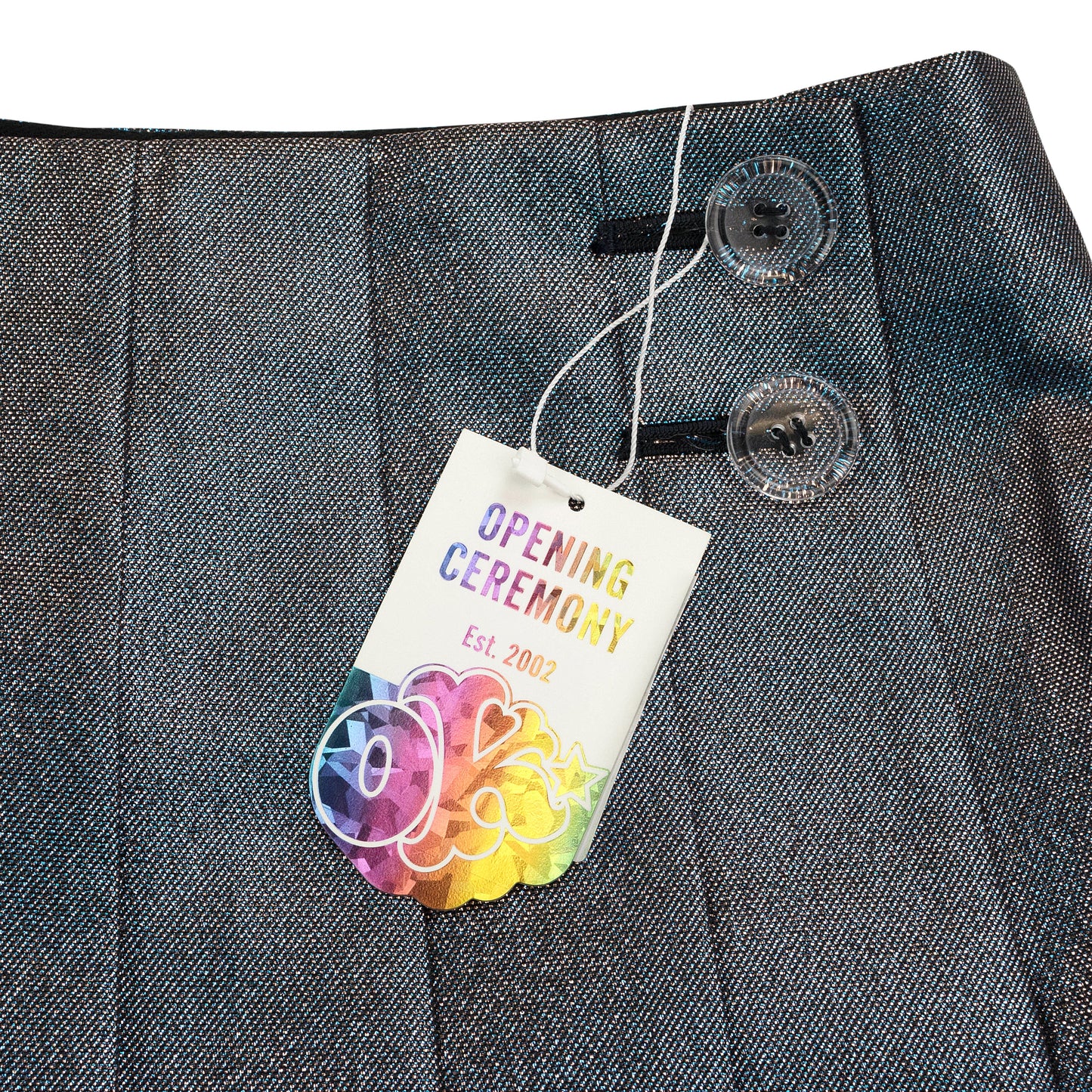PLEATED BLUE MINI SKIRT