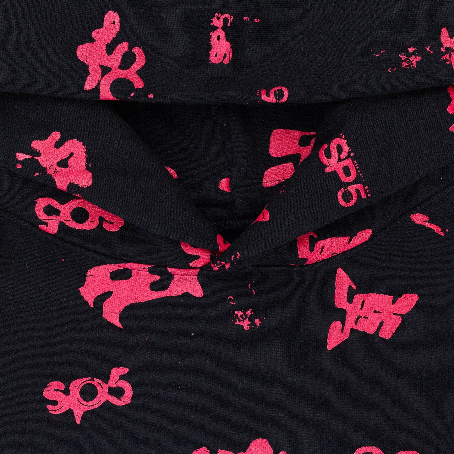 ALL OVER PRINT BLACK, RED HOODIE & SWEATSHIRT