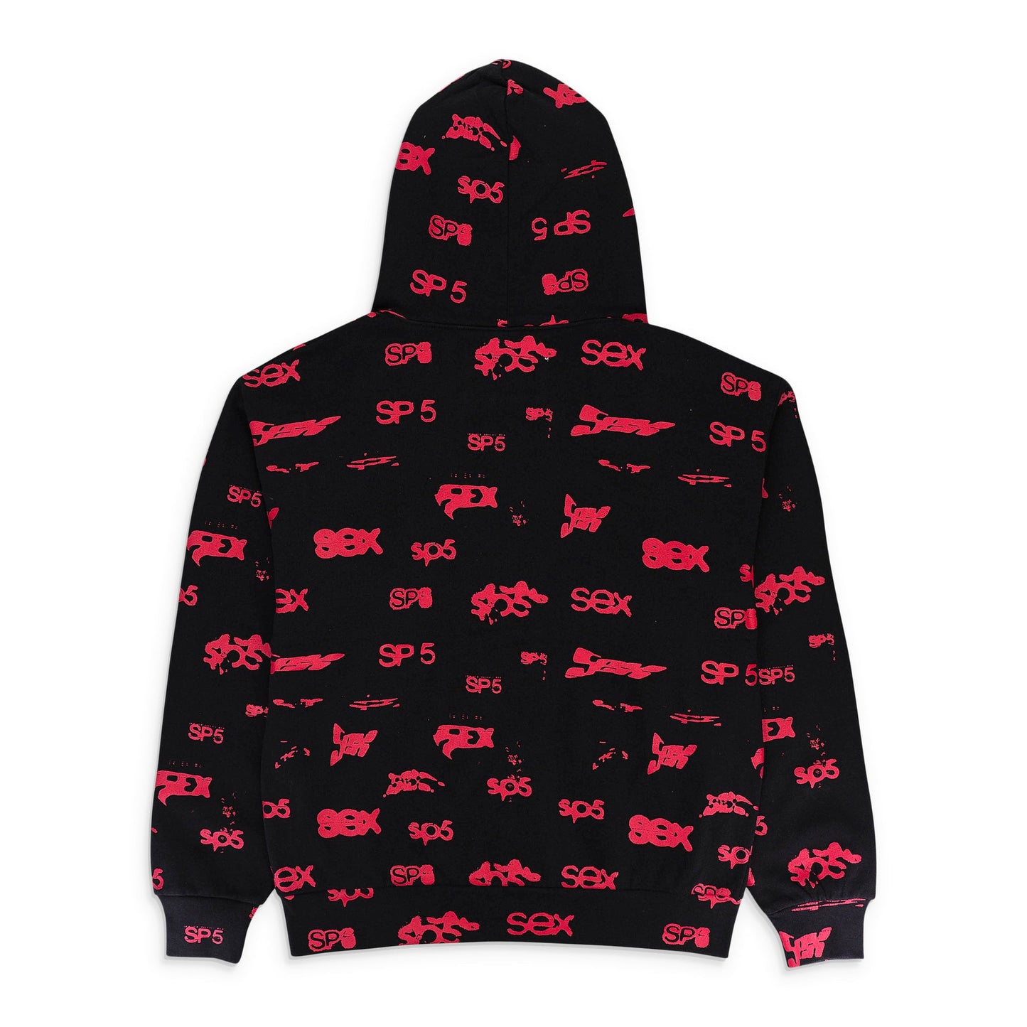 ALL OVER PRINT BLACK, RED HOODIE & SWEATSHIRT