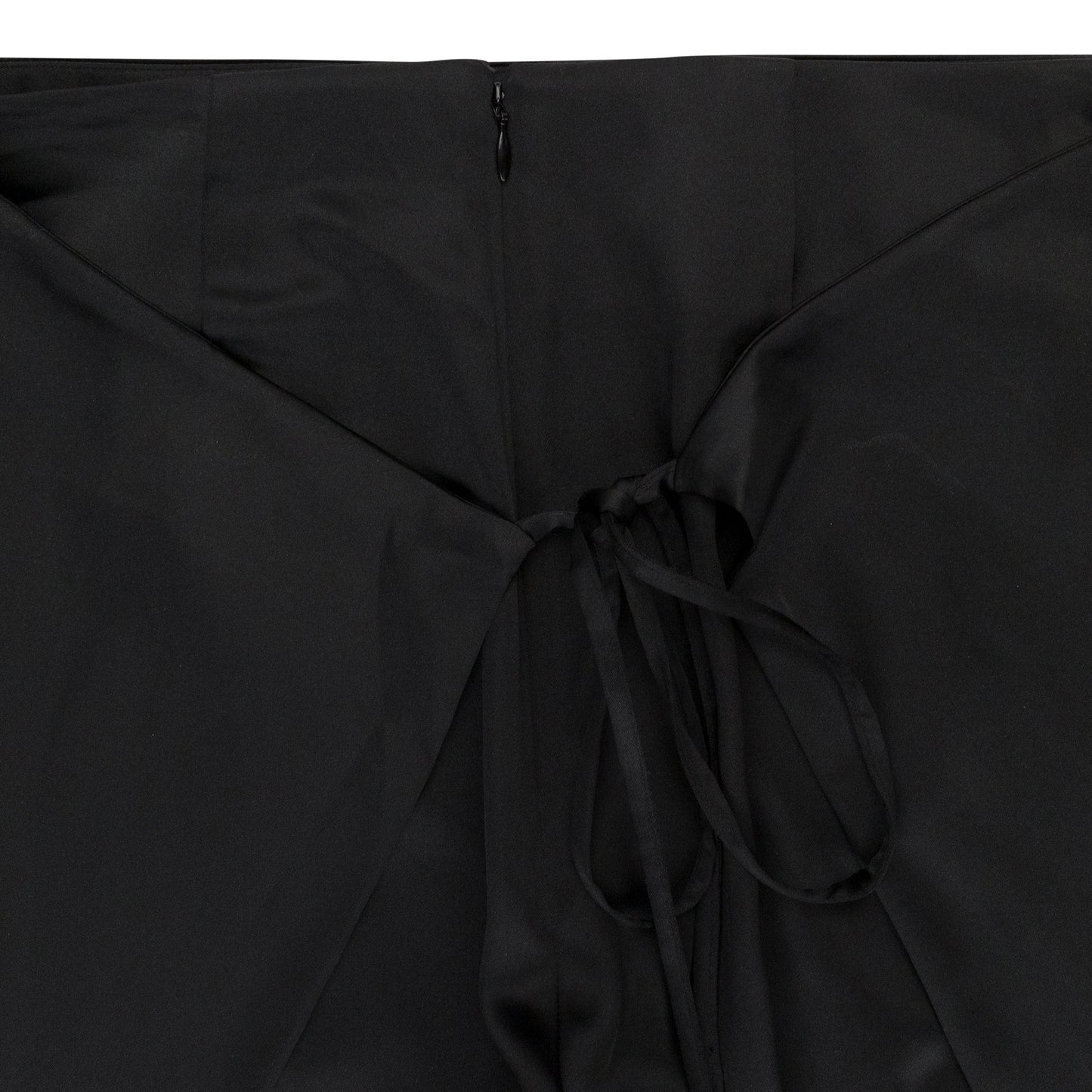 WRAP TIE BLACK STRAIGHT PANTS