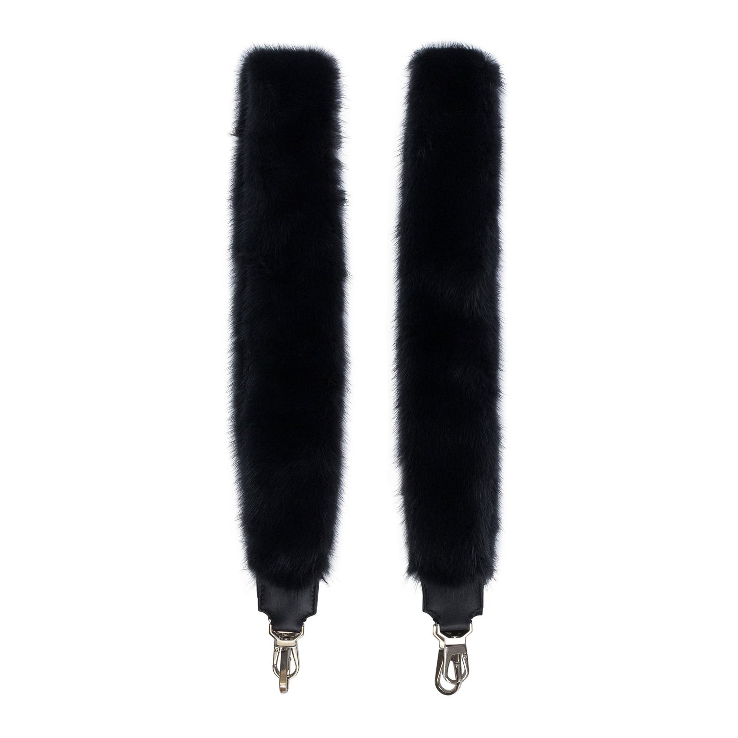 SILK CALF MINK BLACK SHOULDER STRAP