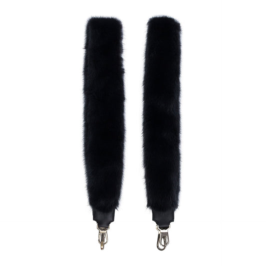 SILK CALF MINK BLACK SHOULDER STRAP