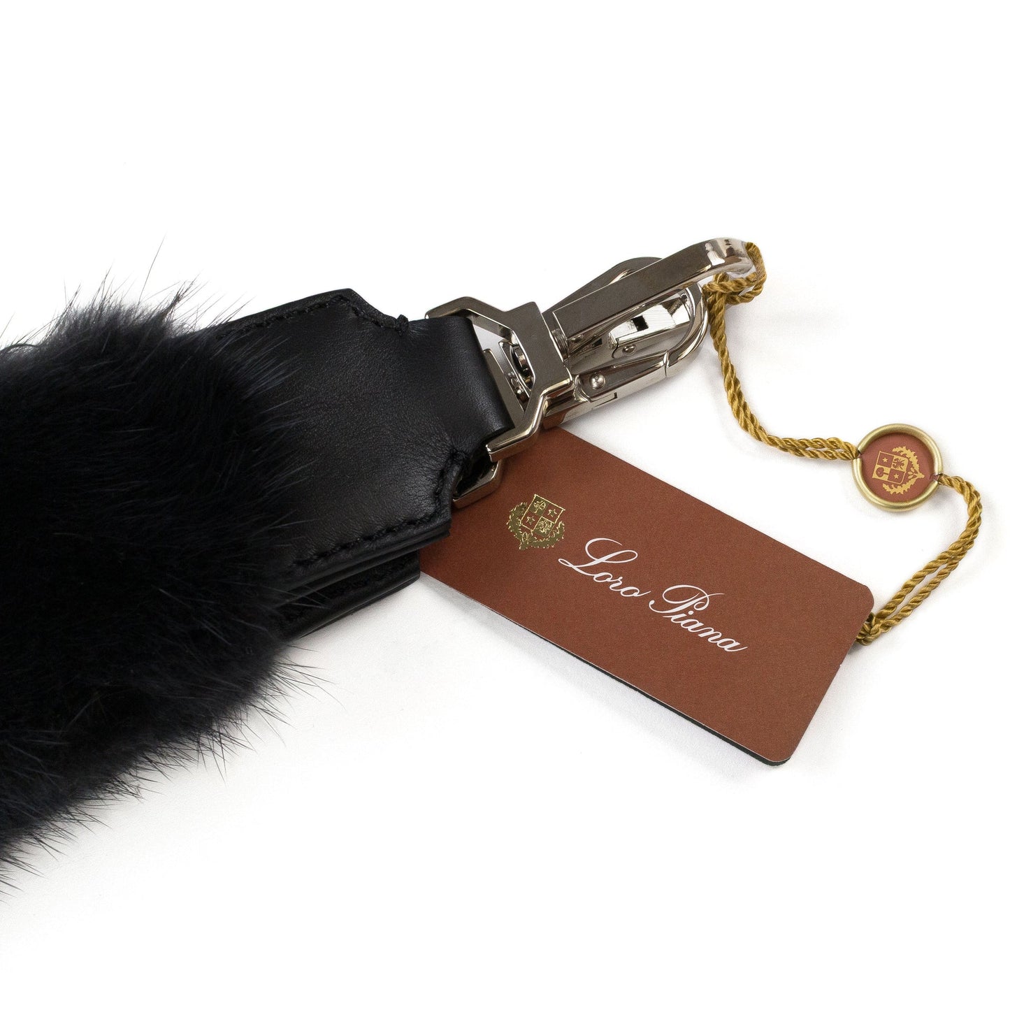 SILK CALF MINK BLACK SHOULDER STRAP
