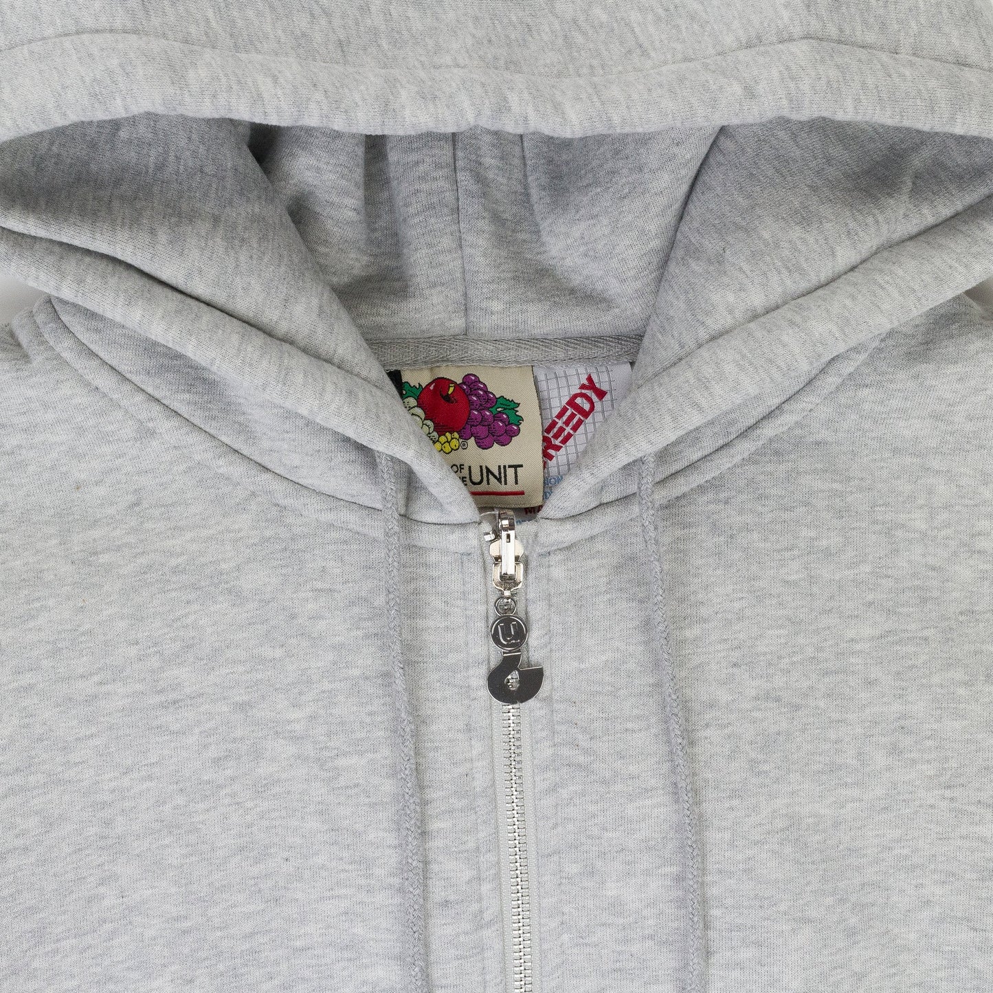 MULTI TAG ZIP GREY HOODIE