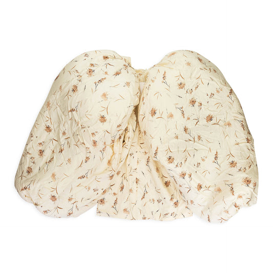 DECAYING FLORAL PRINT MARSHMALLOW WHITE DRESS