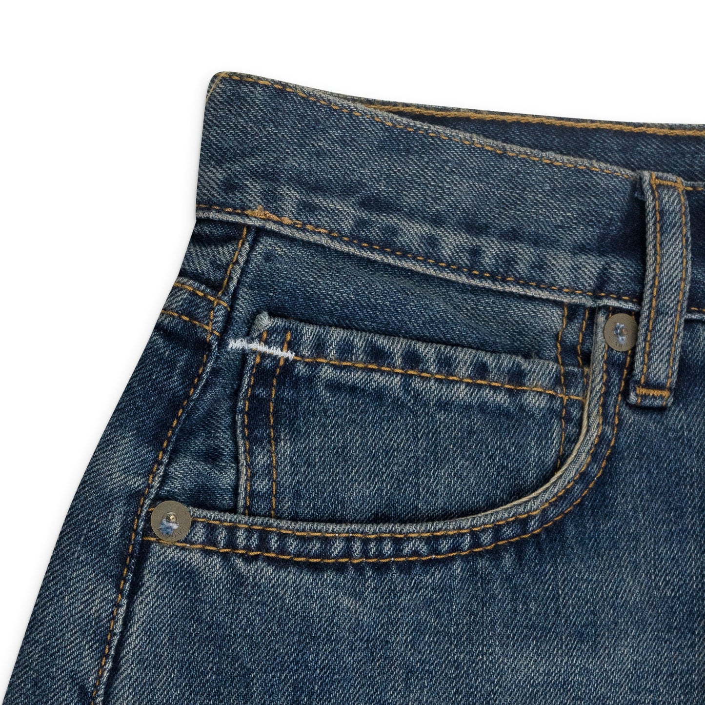 CROCHET APPLIQUE DENIM HONOLULU WASH BLUE SHORTS