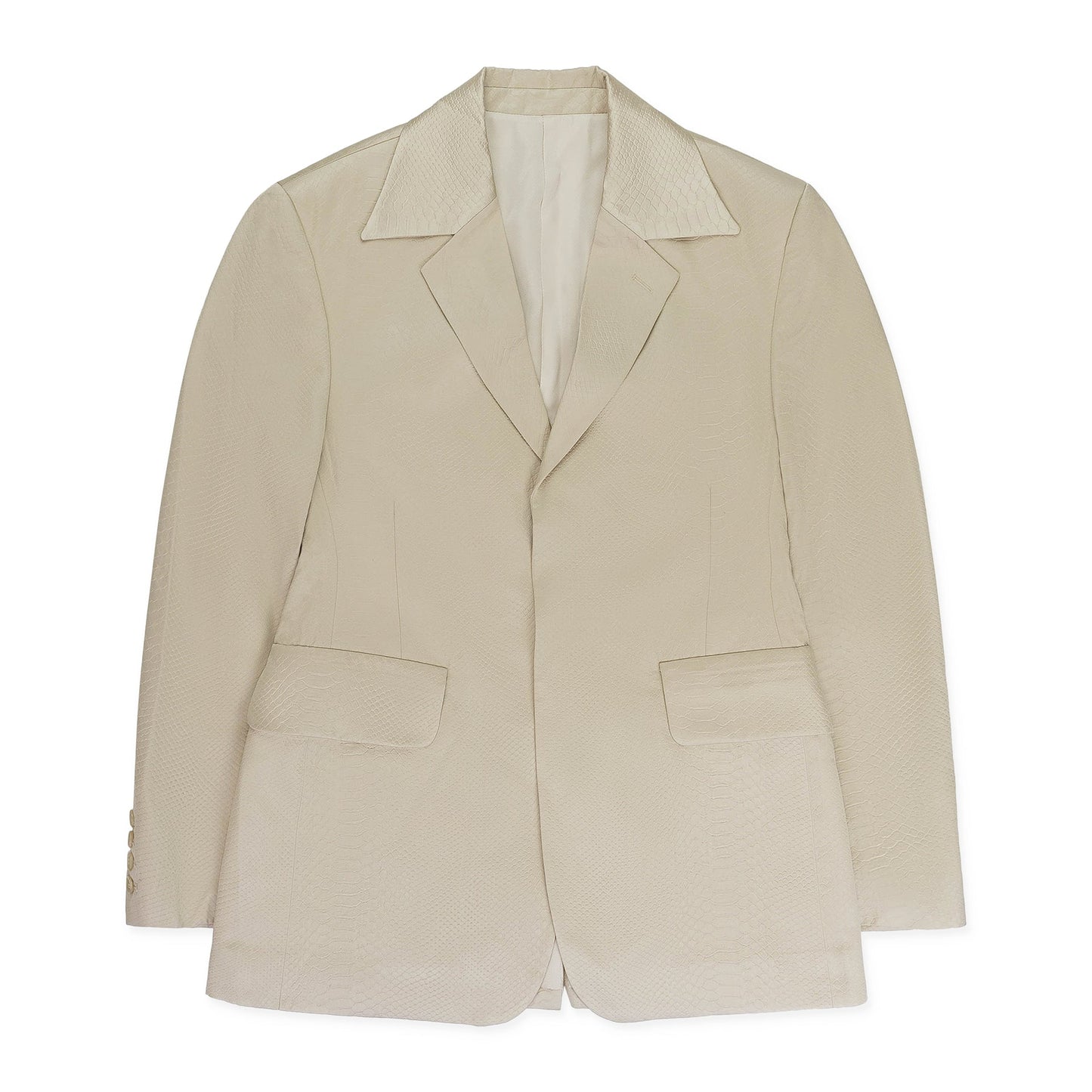 SNAKE EMBOSSED BEIGE TRACK JACKET