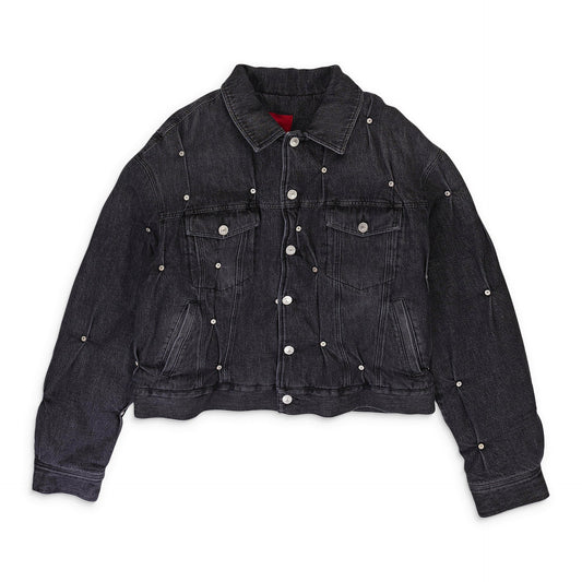 PADDED MULTI RIVET DENIM JACKET