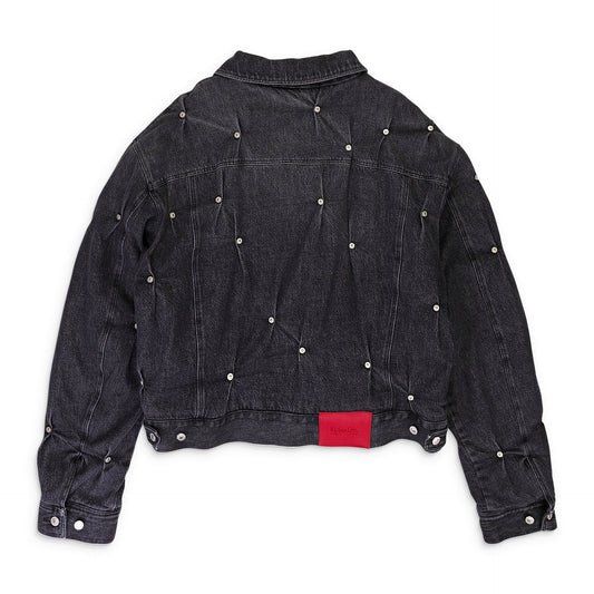 PADDED MULTI RIVET DENIM JACKET