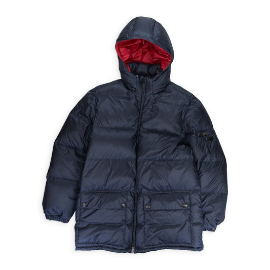 TRIANGLE LOGO PUFFER COAT NAVY/RED PUFFER Jacket