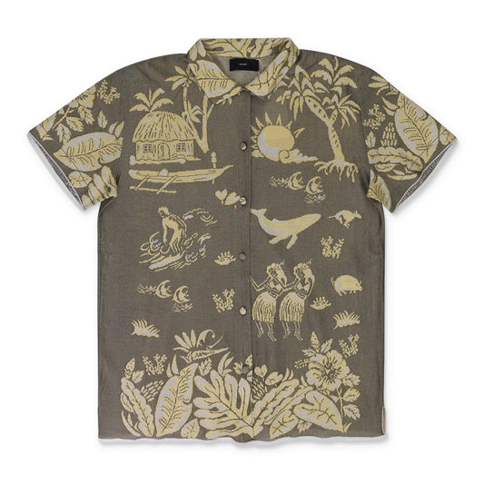 HAWAIIAN DREAM CHEMISER GREEN DRESS