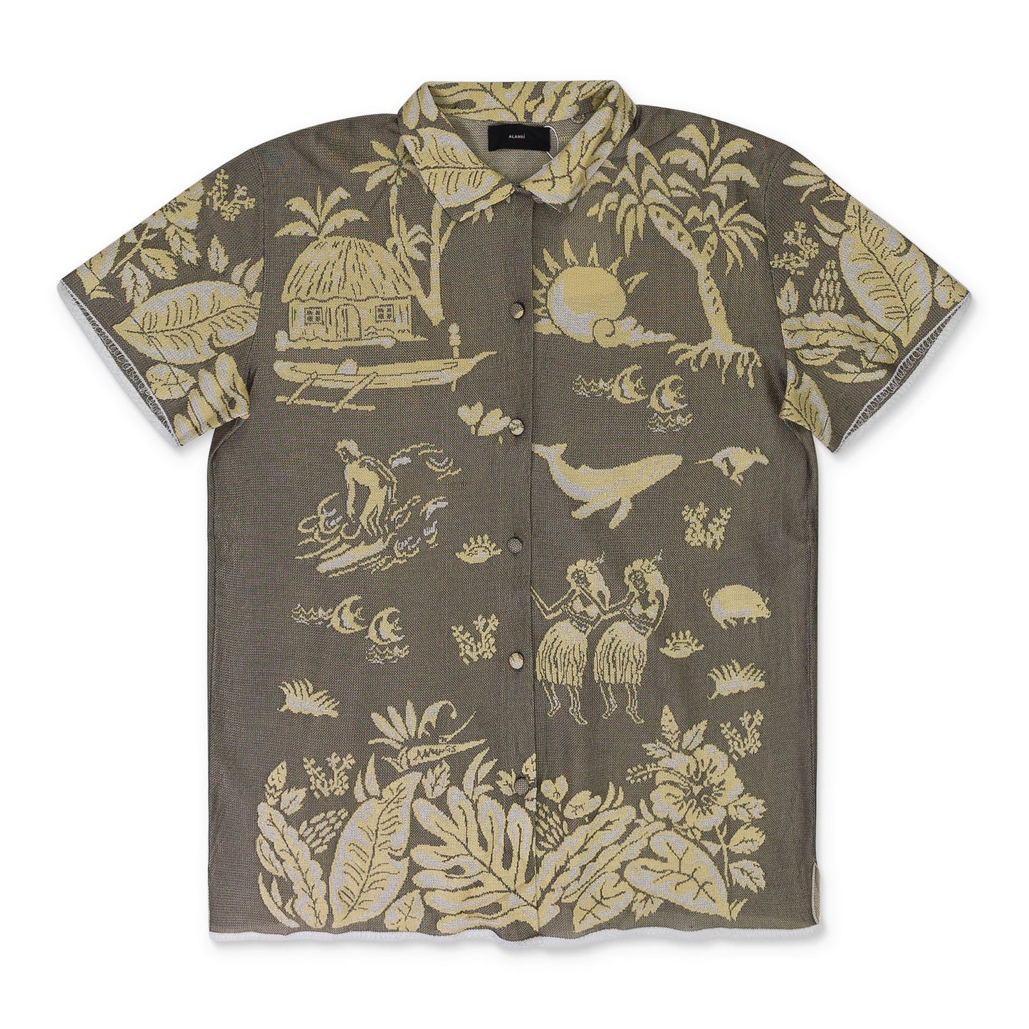HAWAIIAN DREAM CHEMISER GREEN DRESS