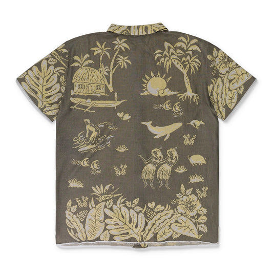 HAWAIIAN DREAM CHEMISER GREEN DRESS