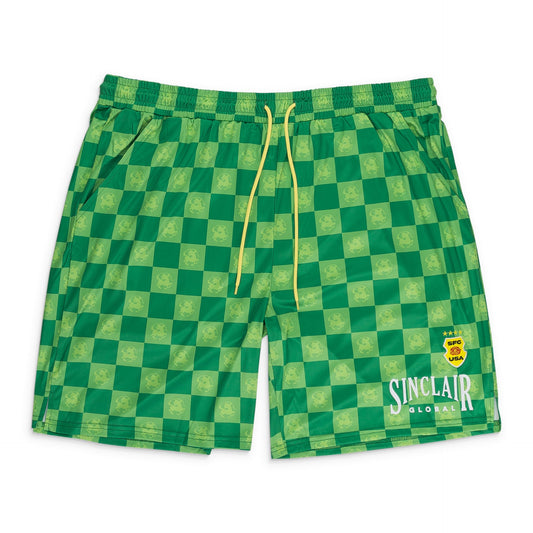 GREEN SOCCER SHORTS