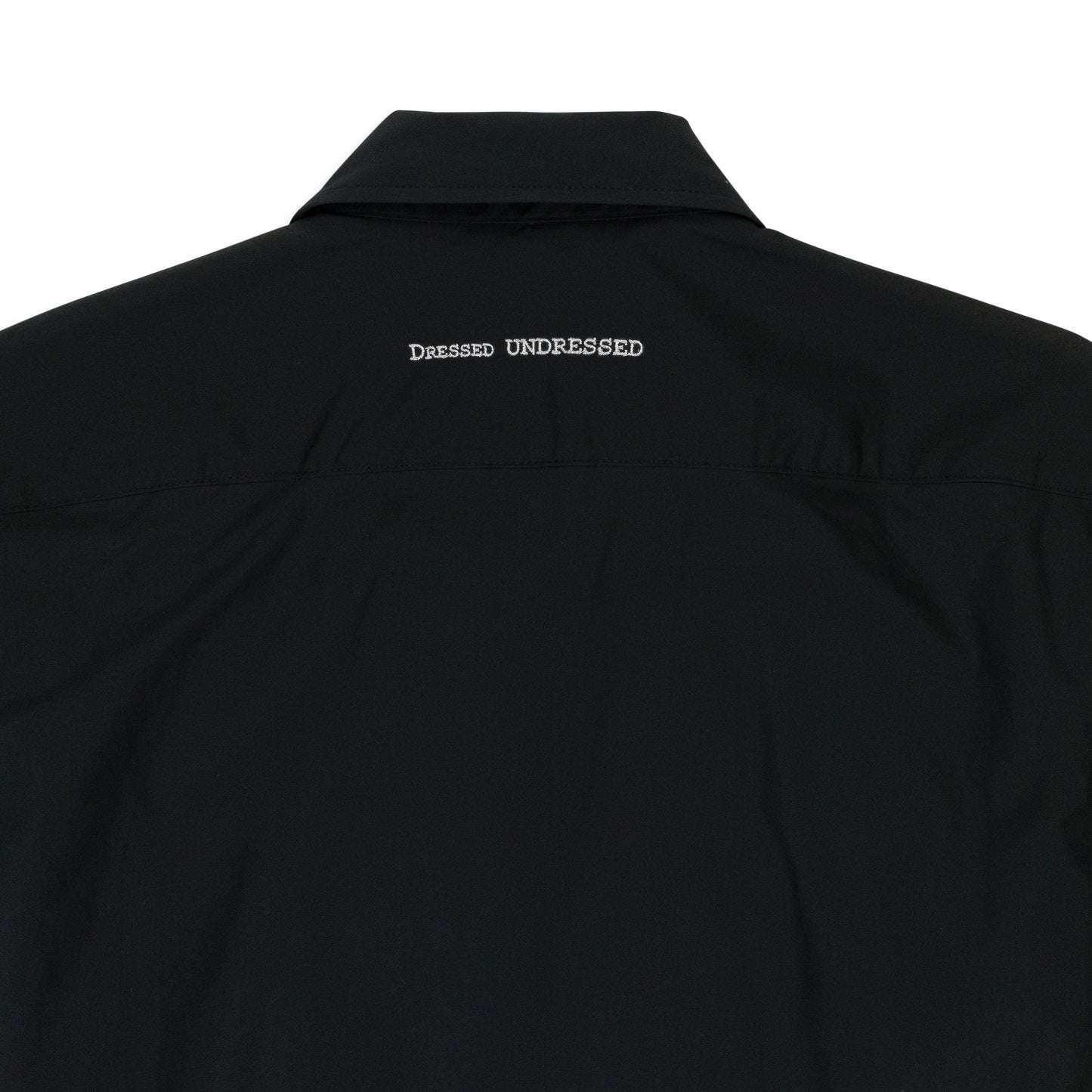 BLACK PLEATS BUTTON-DOWN SHIRT