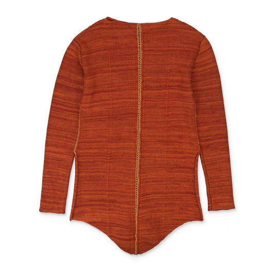 RUST MOTTLE MOON V BOOB SWEATER