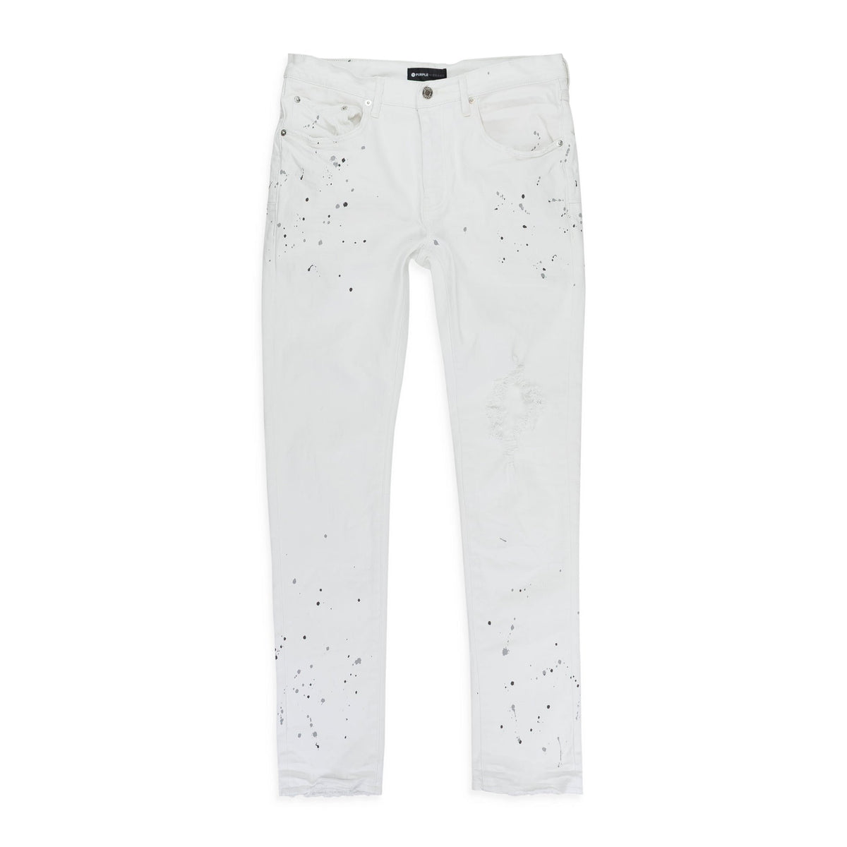 WHITE OPTIC PAINT BLOWOUT SKINNY JEANS