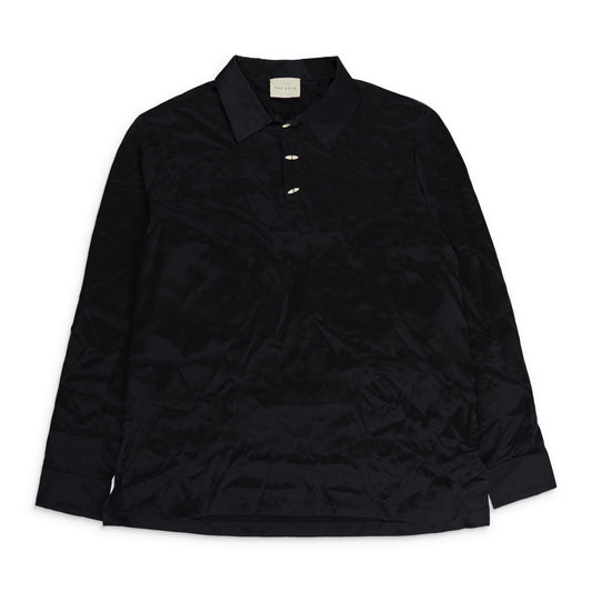 BLACK CHALE LONG SLEEVED SILK POLO