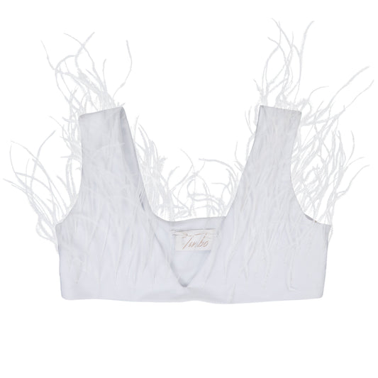 WHITE FEATHER BRALETTE