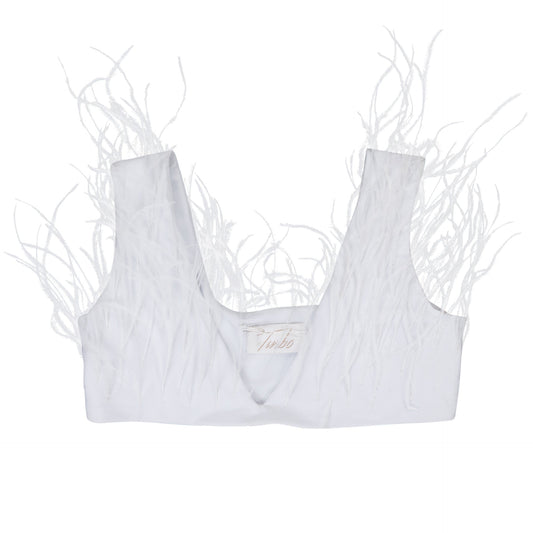WHITE FEATHER BRALETTE