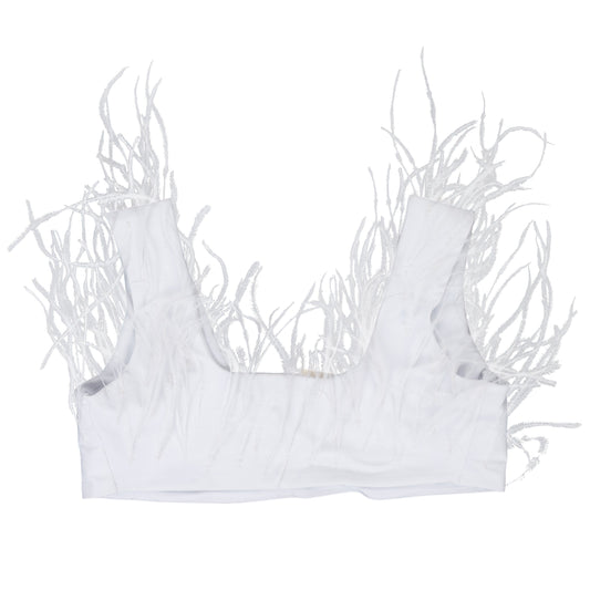 WHITE FEATHER BRALETTE