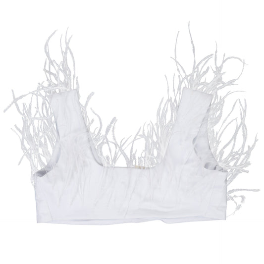 WHITE FEATHER BRALETTE