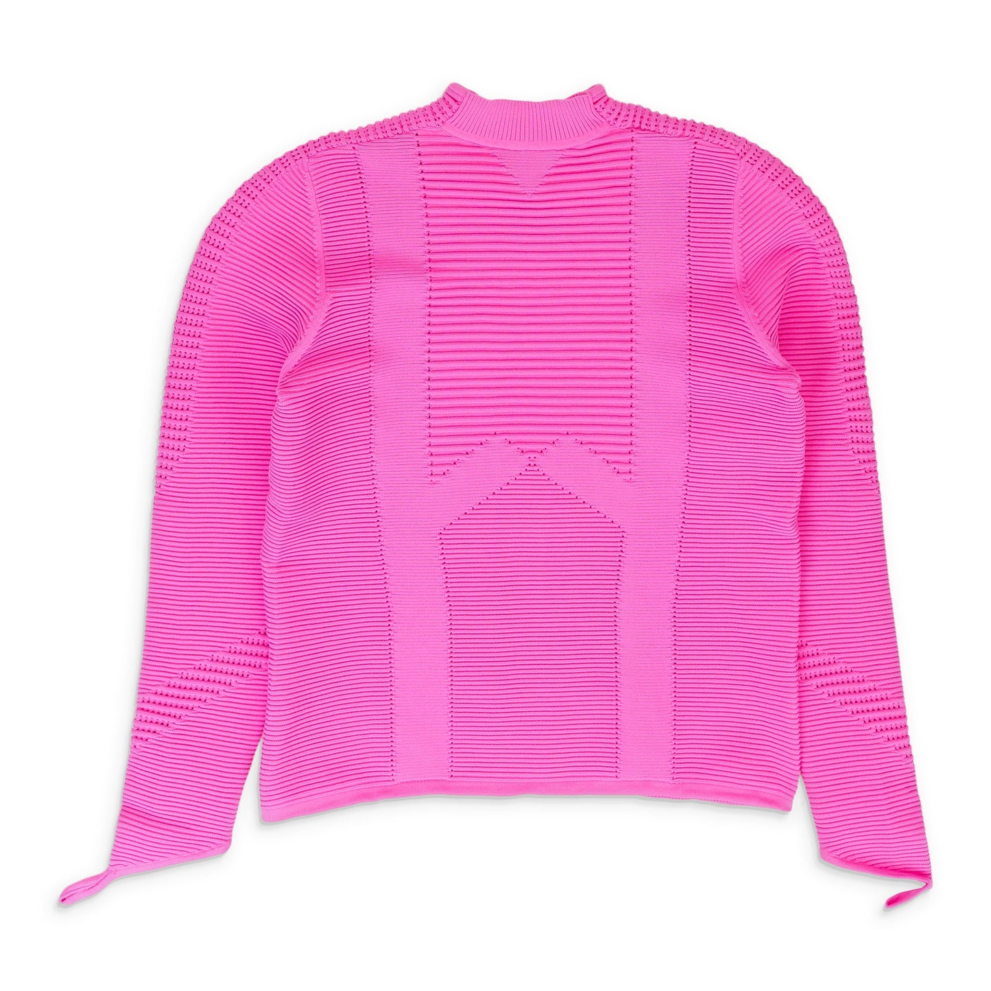 PINK BUBBLEGUM RIB KNIT MOCK SWEATER
