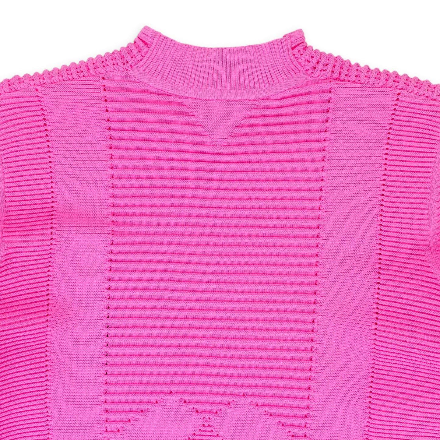 PINK BUBBLEGUM RIB KNIT MOCK SWEATER