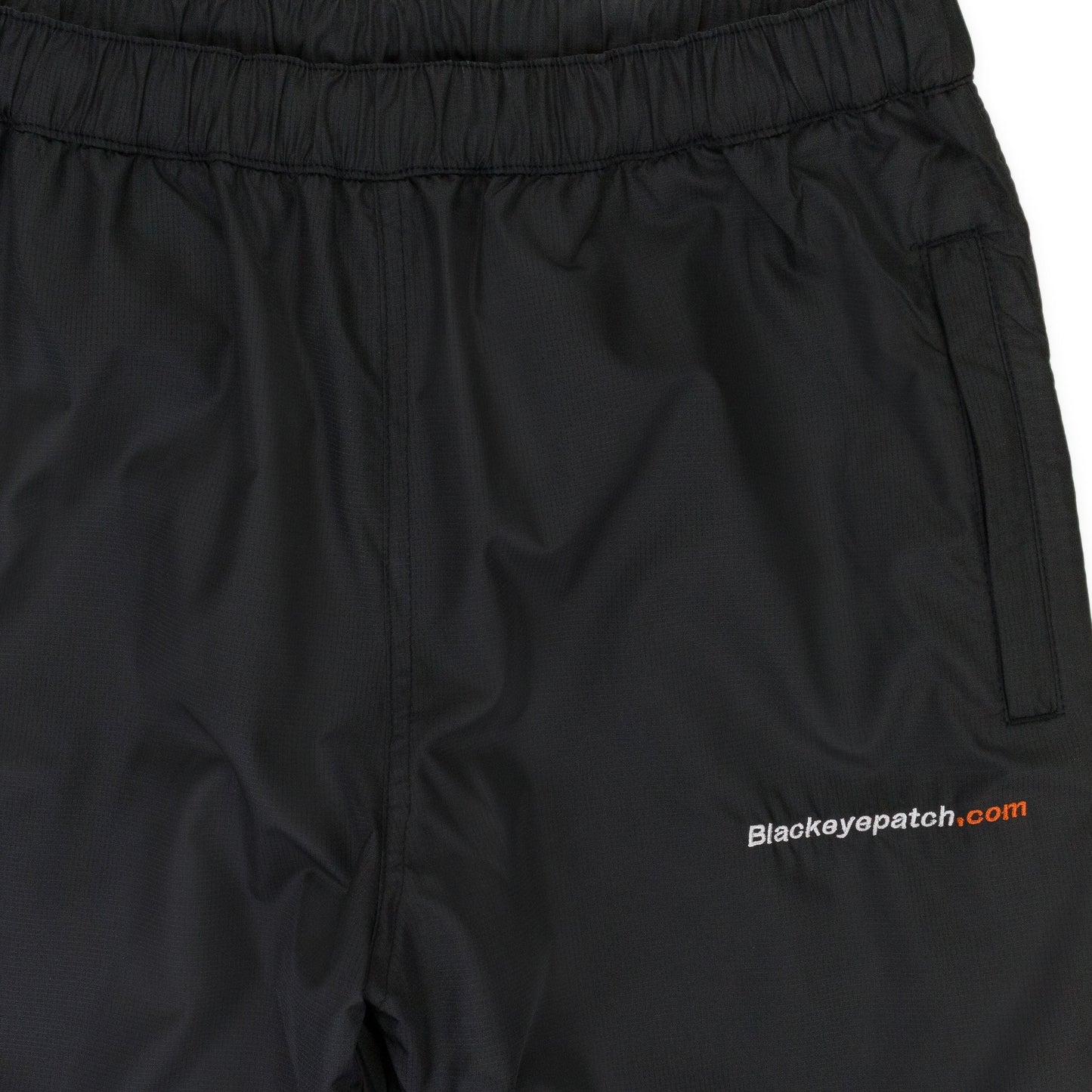 BLACK NYLON TRACK PANTS