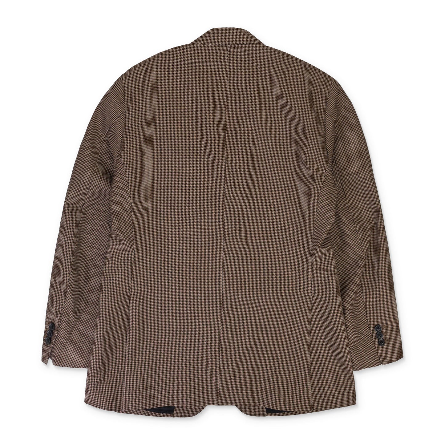 BROWN HOUNDSTOOTH NOTCH LAPEL BLAZER