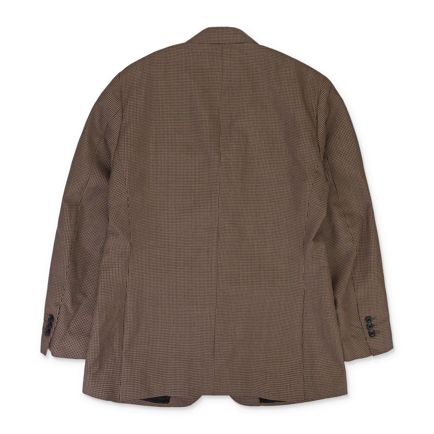 BROWN HOUNDSTOOTH NOTCH LAPEL BLAZER