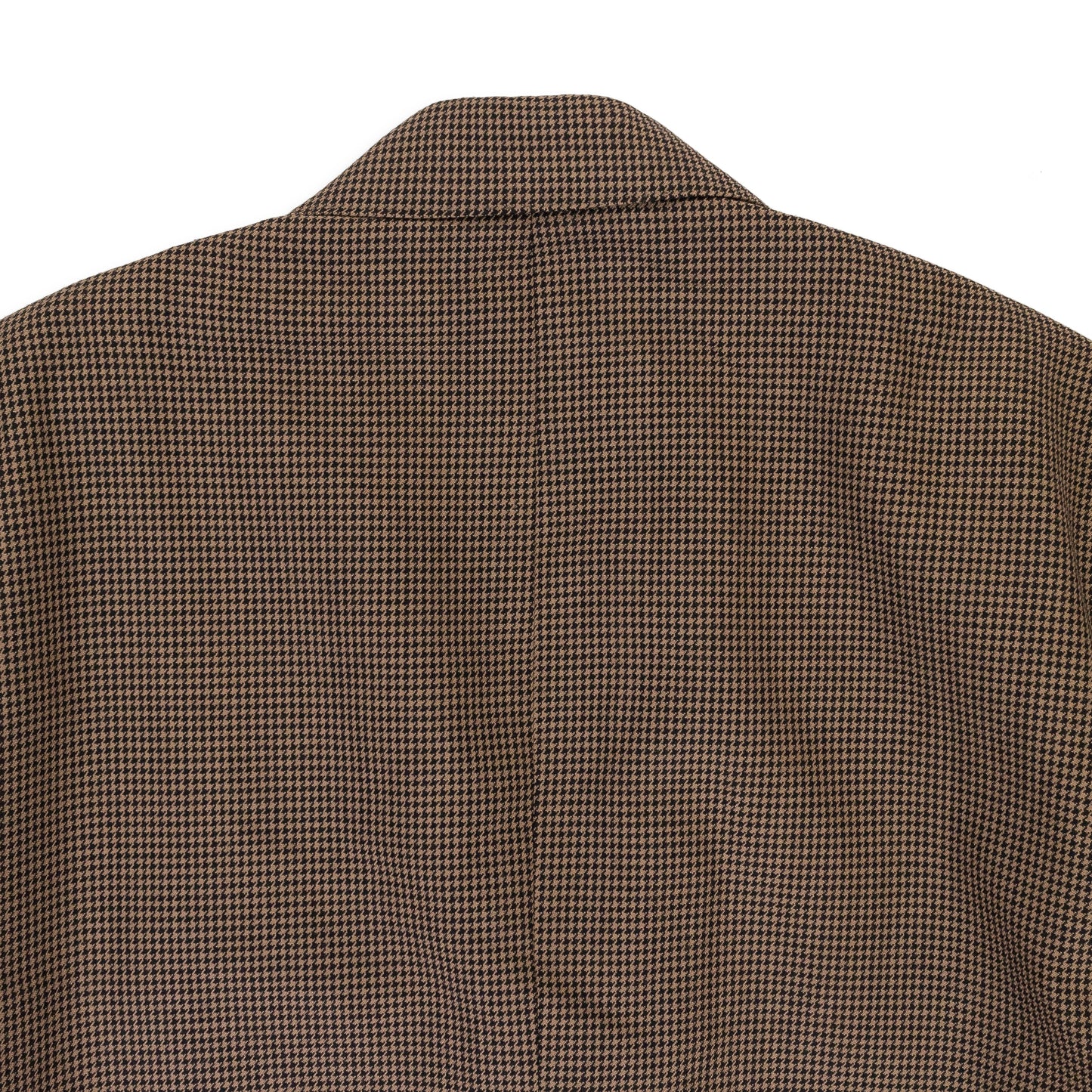 BROWN HOUNDSTOOTH NOTCH LAPEL BLAZER