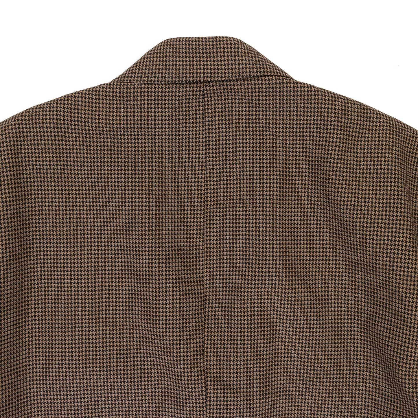 BROWN HOUNDSTOOTH NOTCH LAPEL BLAZER