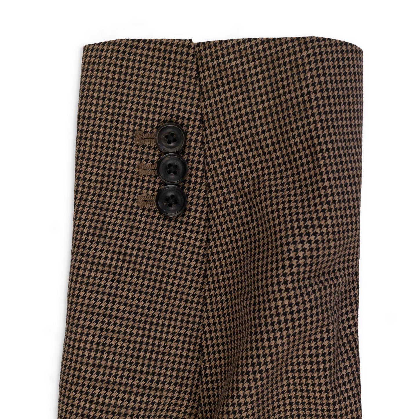 BROWN HOUNDSTOOTH NOTCH LAPEL BLAZER