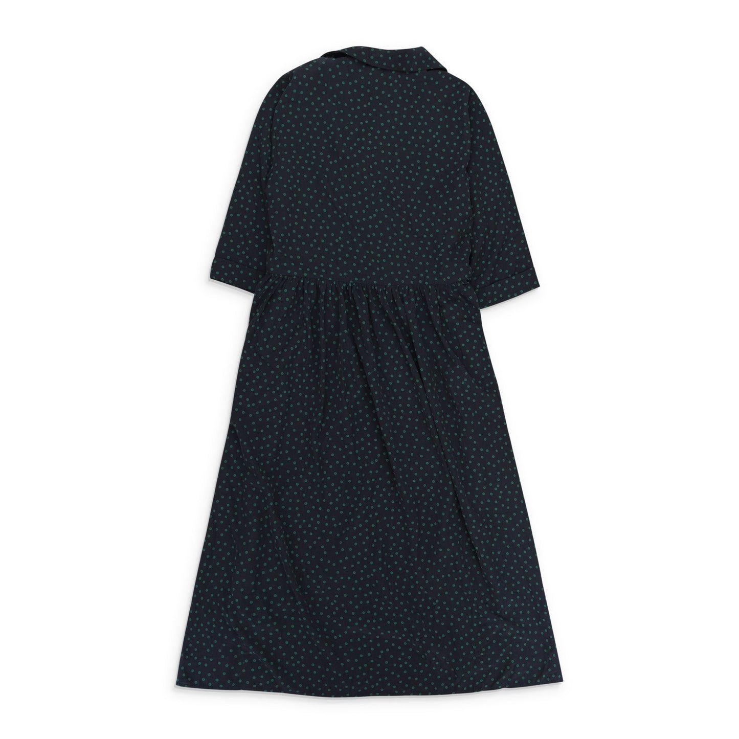 NAVY/GREEN POLKA DOT WRAP DRESS