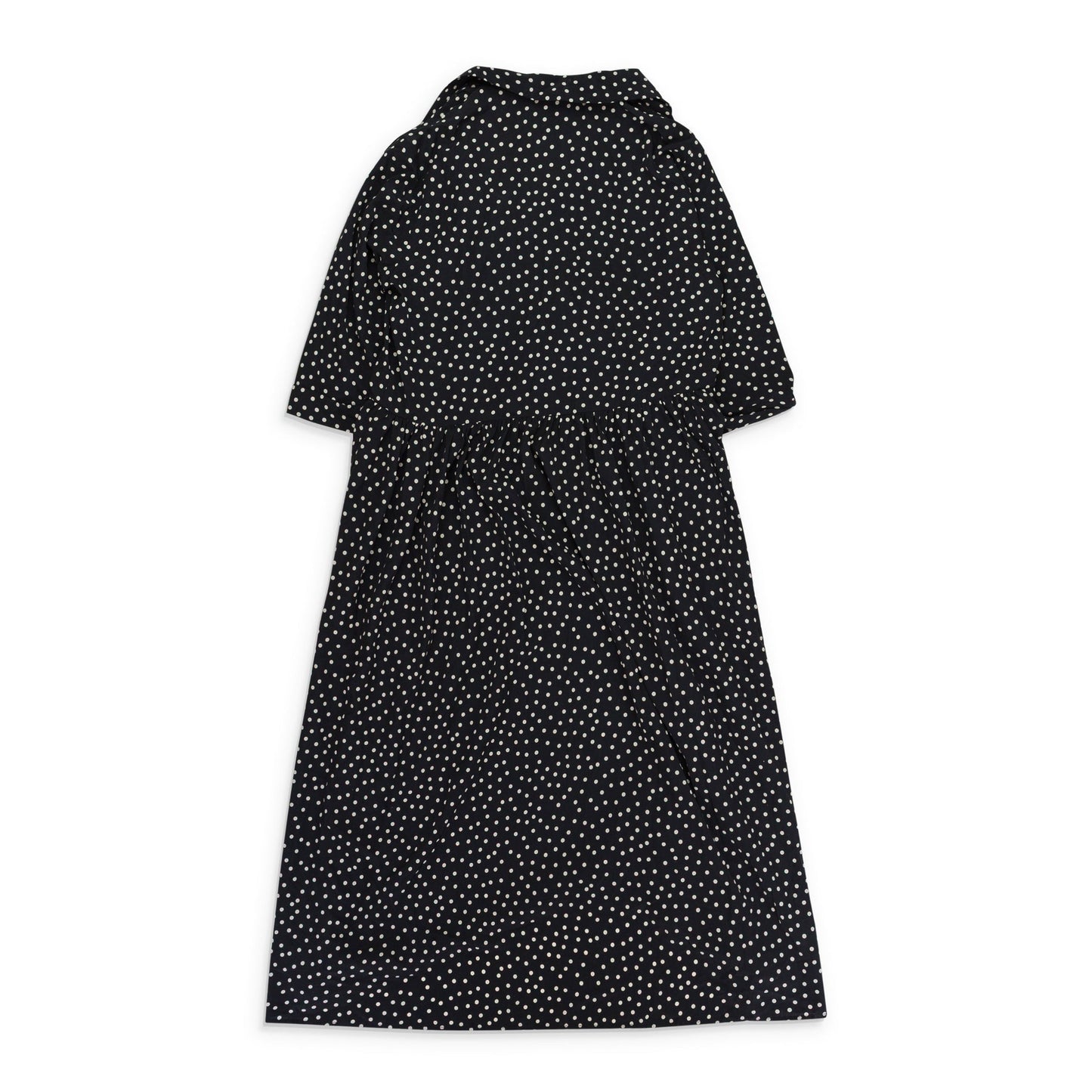 BLACK POLKA DOT WRAP DRESS