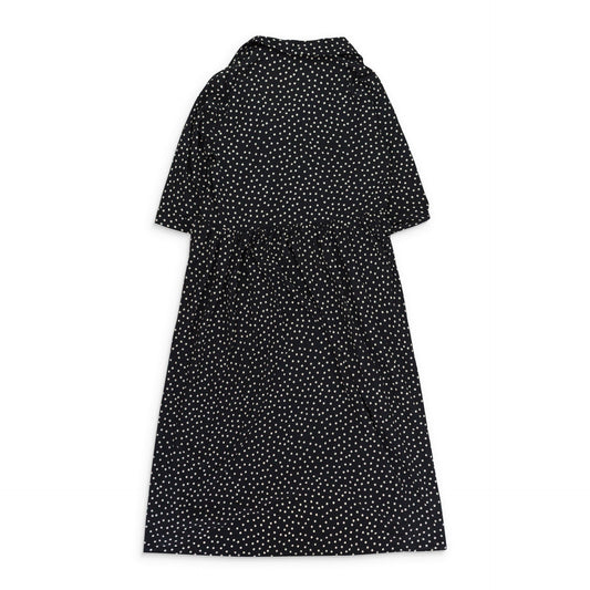BLACK POLKA DOT WRAP DRESS