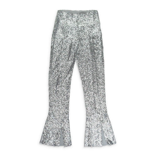 SILVER OVERLAPPING SEQUIN SPAT LEGGINGS