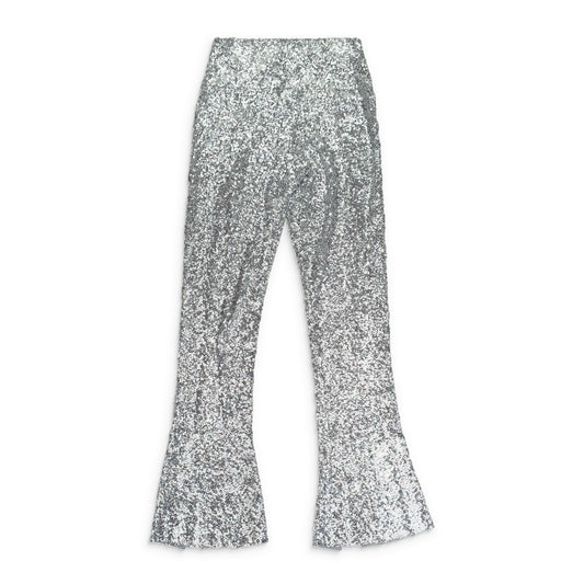 SILVER OVERLAPPING SEQUIN SPAT LEGGINGS