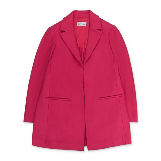 PINK CORAL WOOL LONG BLAZER