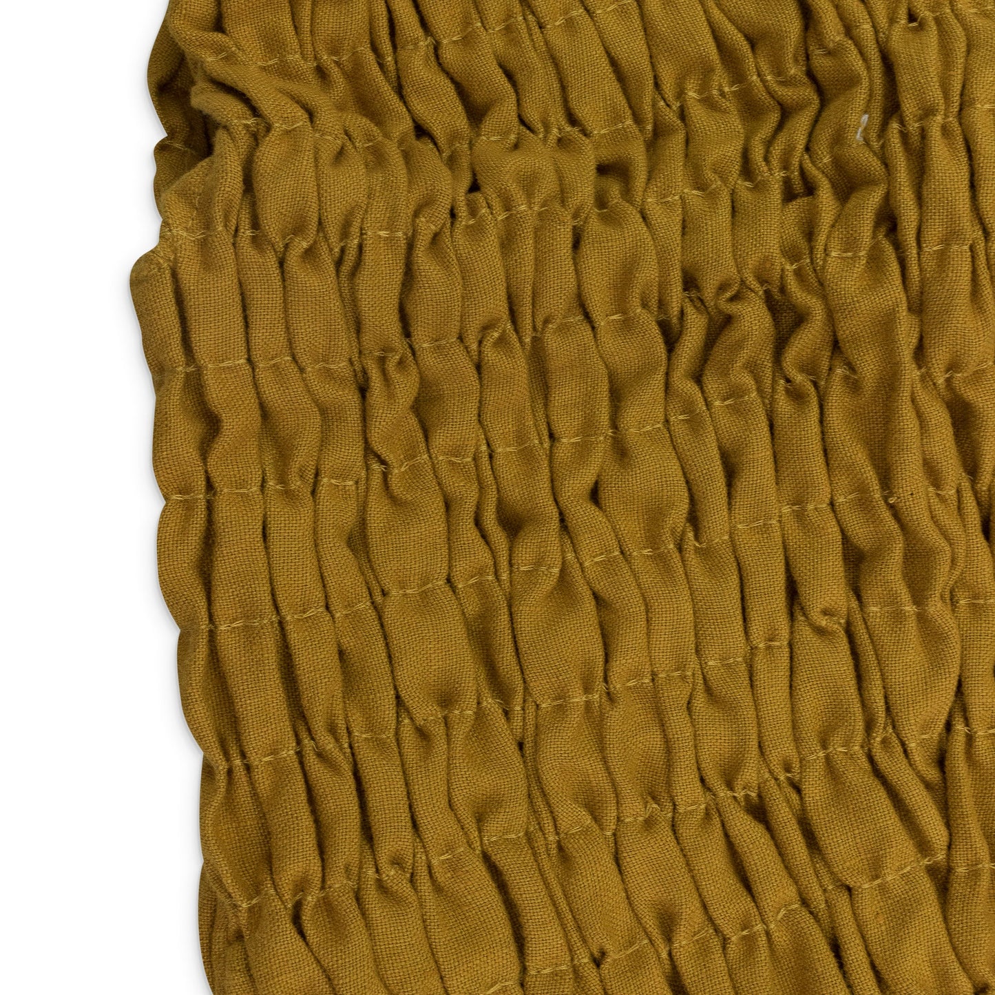 MULTICOLOR SMOCKED LINEN TURTLENECK TANK TOP