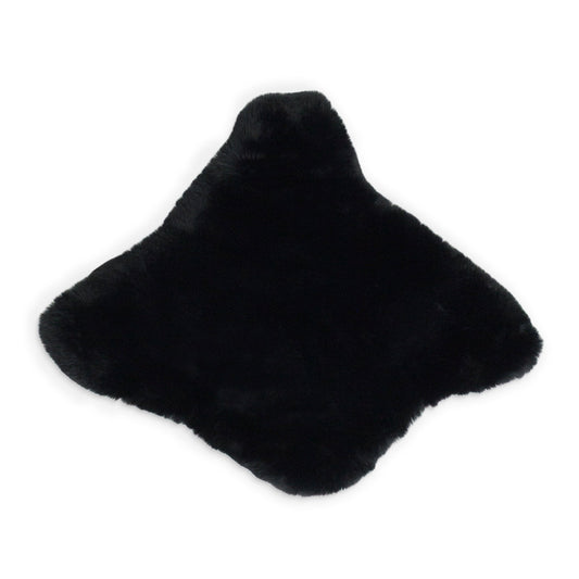 BLACK FAUX BUNNY FUR TUBE TOP